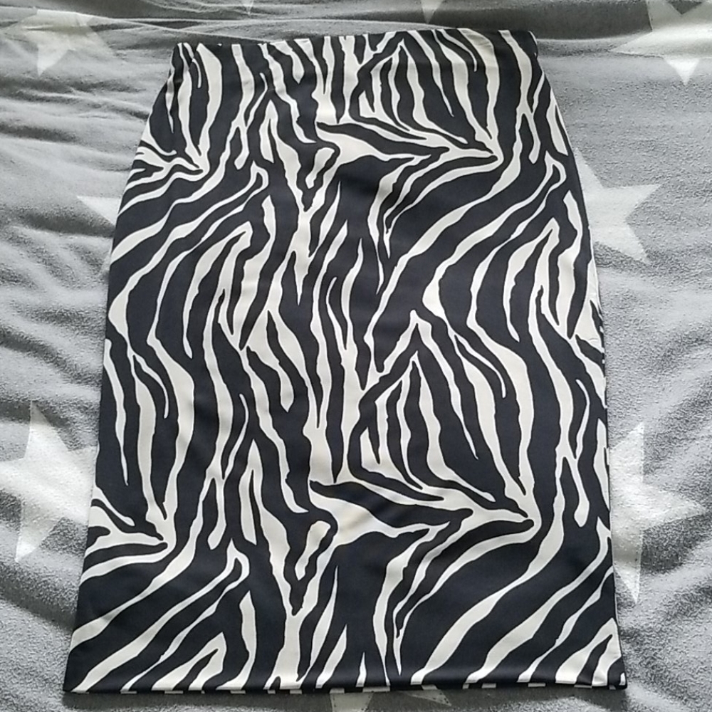 Zebra pencil skirt